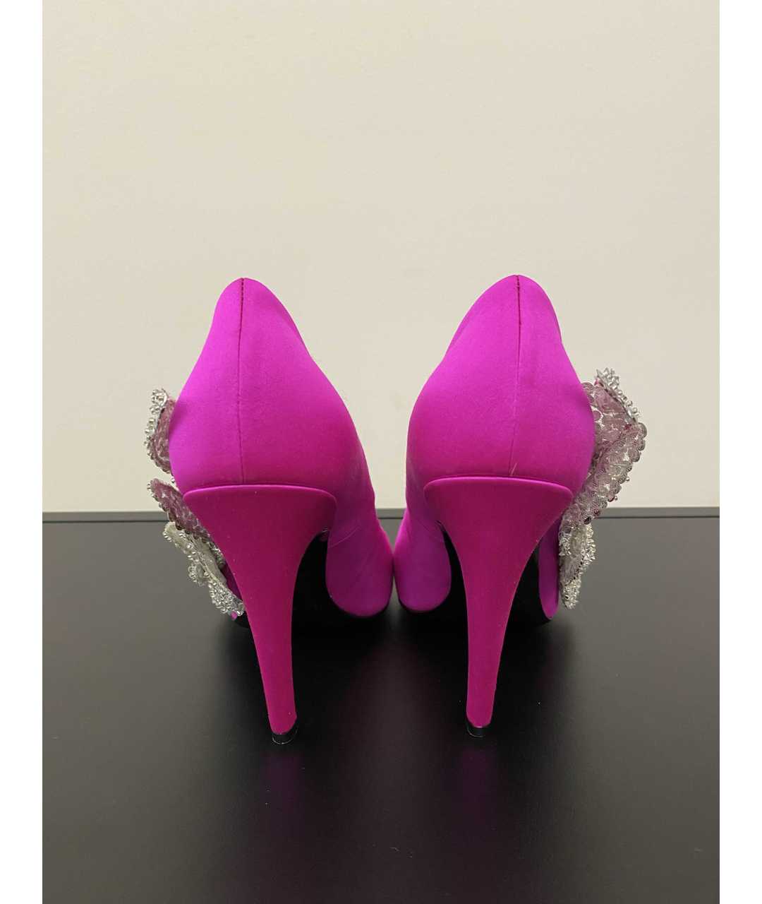 BALENCIAGA Розовые текстильные туфли, фото 4