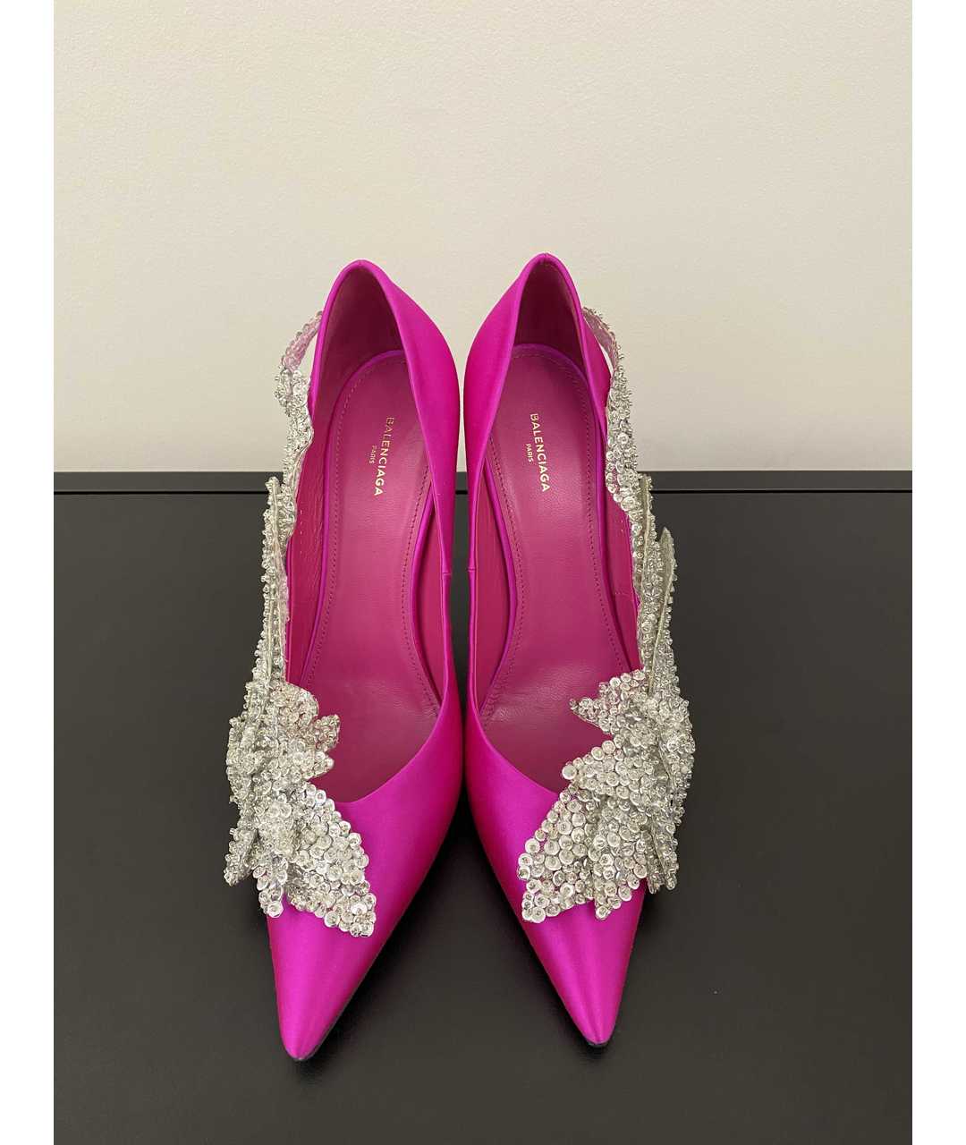 BALENCIAGA Розовые текстильные туфли, фото 2
