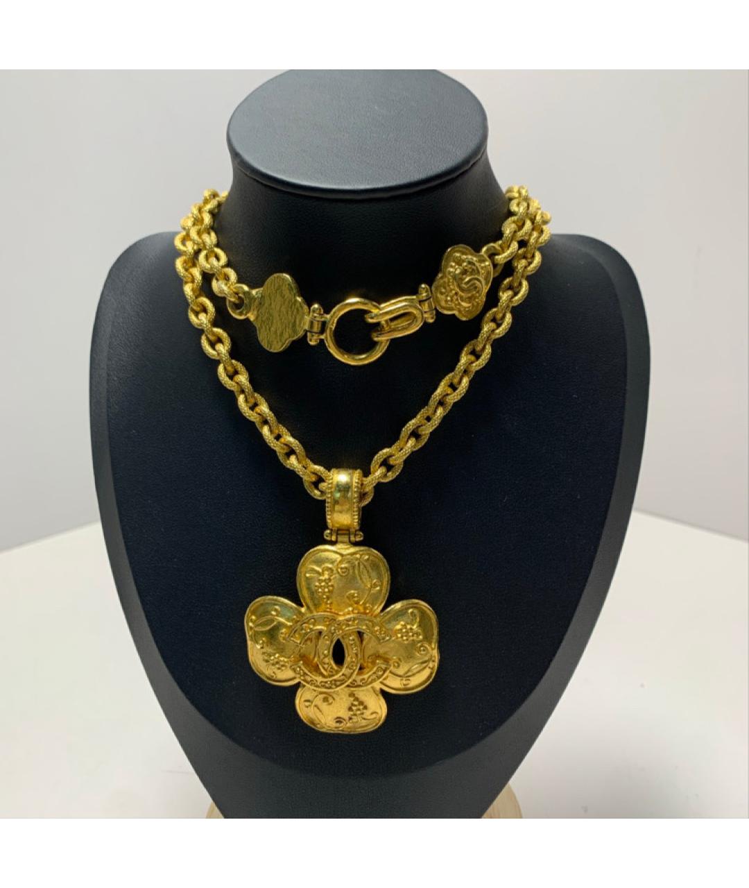 CHANEL Золотое латунное колье, фото 8