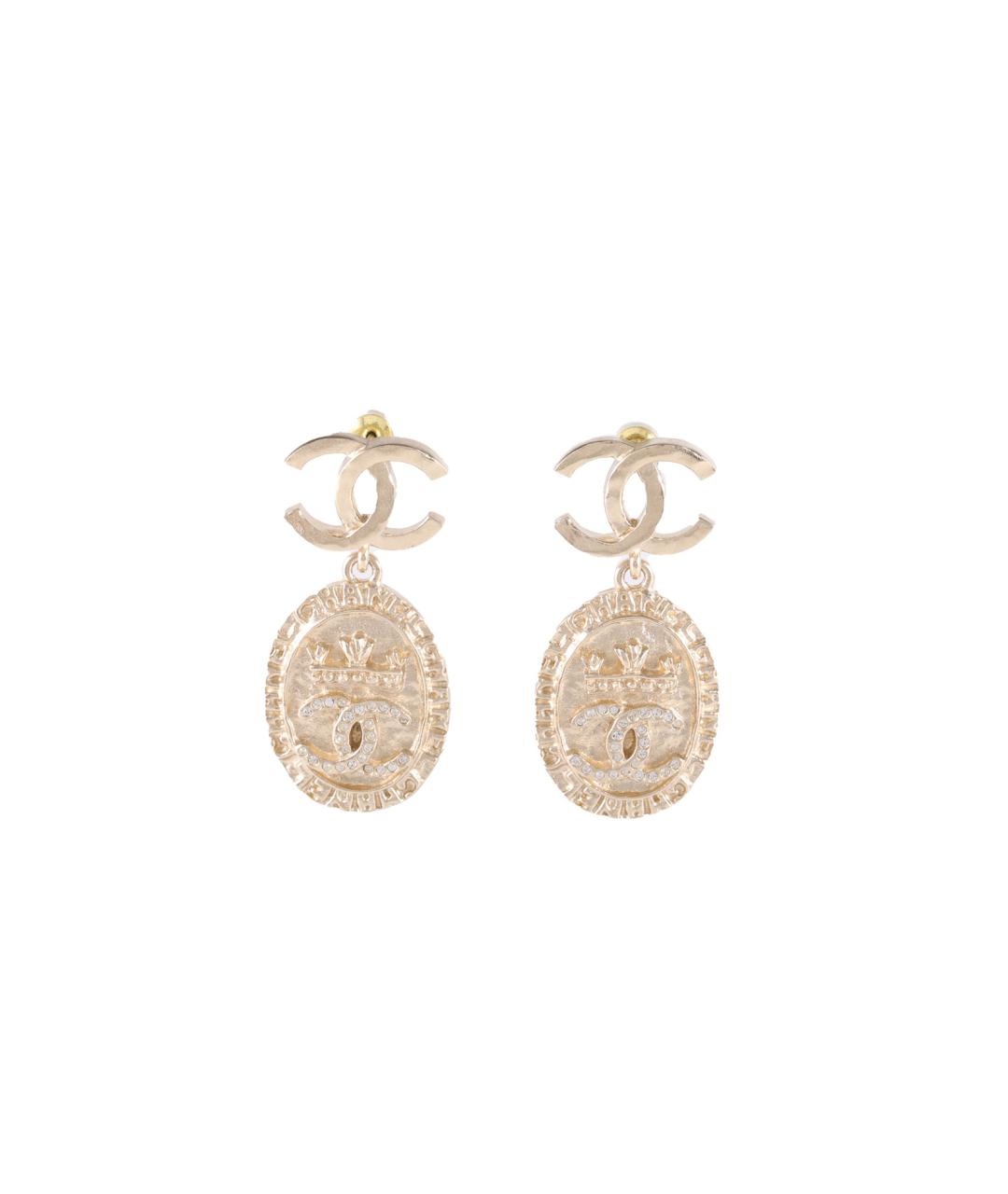 CHANEL Золотые латунные серьги, фото 1