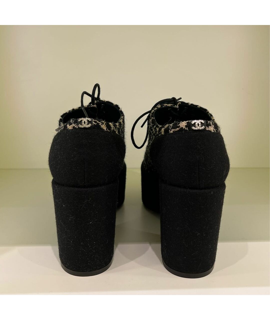CHANEL Черные текстильные ботильоны, фото 3