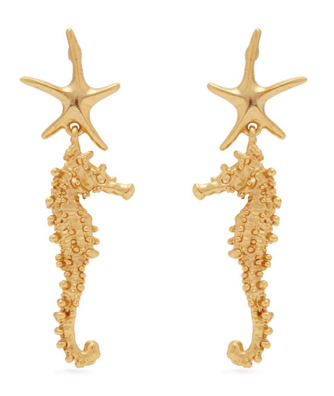 OSCAR DE LA RENTA Золотые латунные серьги, фото 1