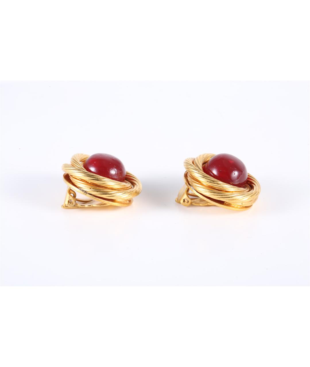 CHANEL Золотые латунные серьги, фото 4