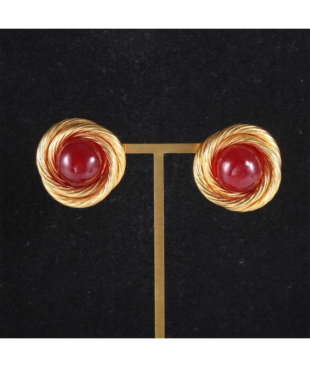 CHANEL Золотые латунные серьги, фото 8