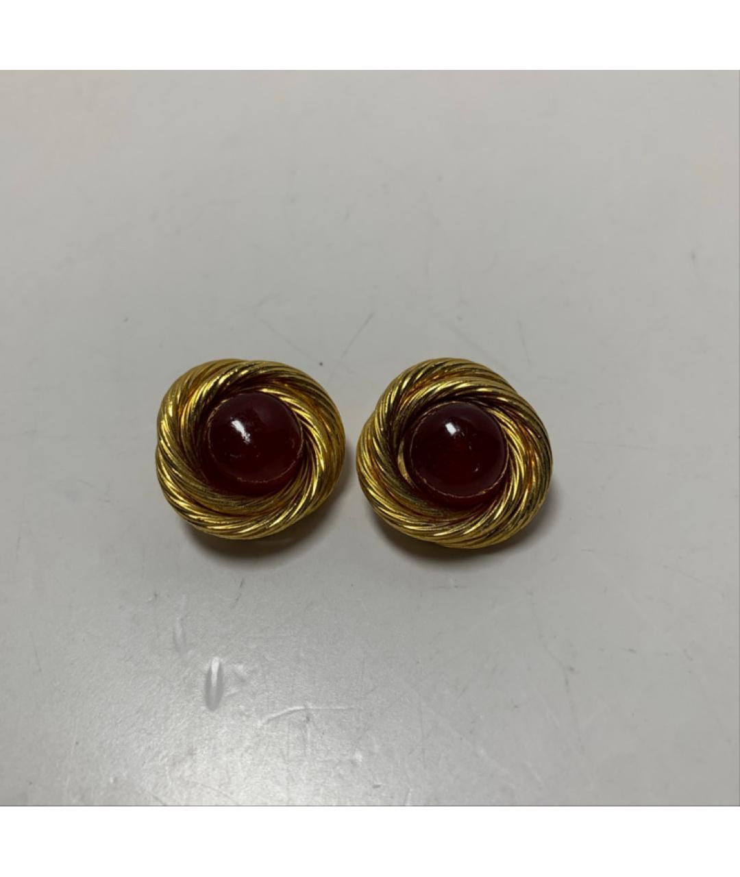 CHANEL Золотые латунные серьги, фото 9