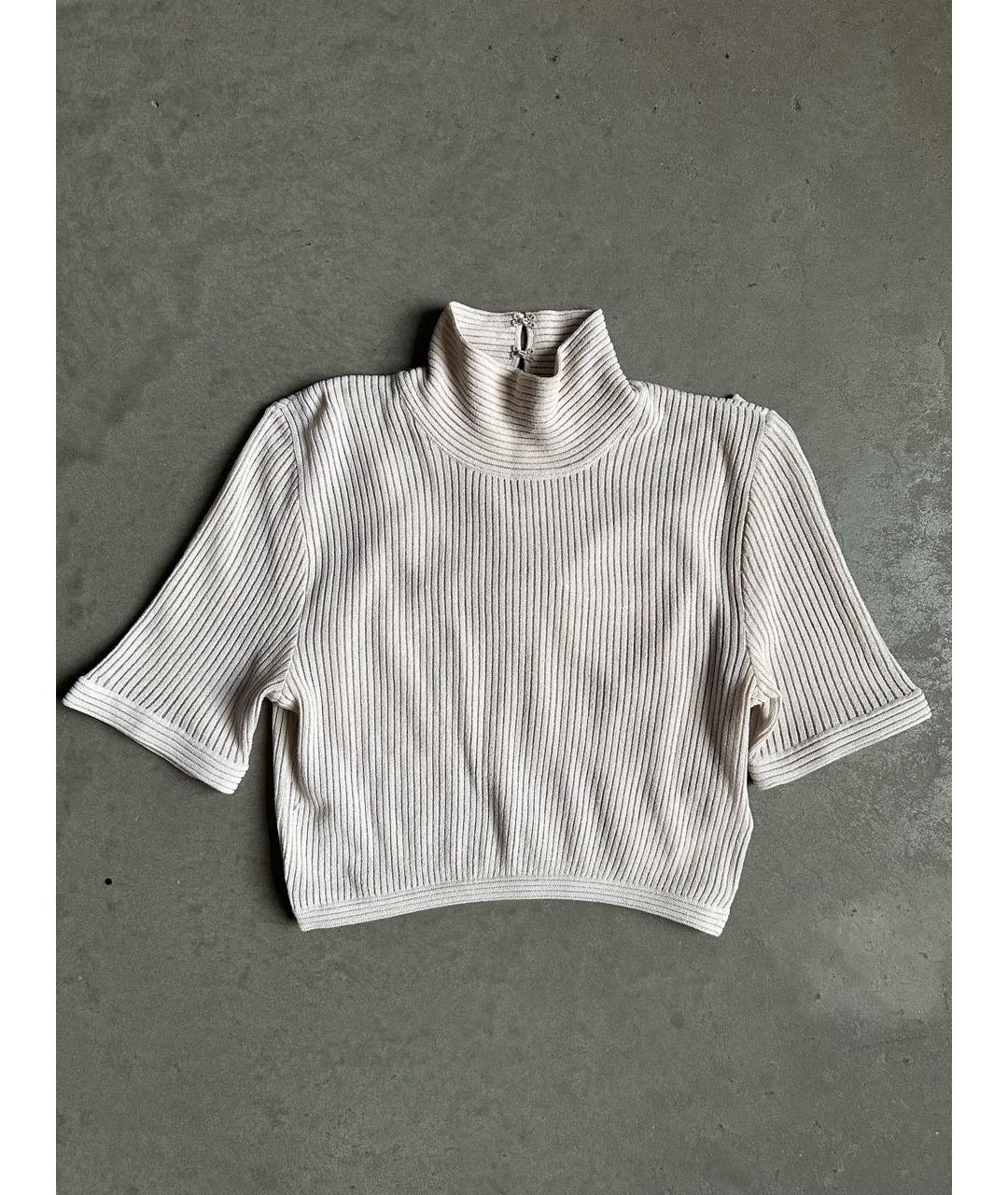 FENDI Бежевая вискозная футболка, фото 3