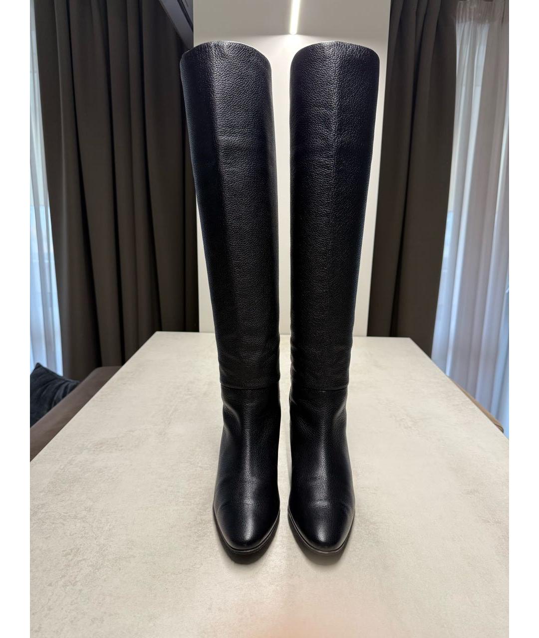 GIUSEPPE ZANOTTI DESIGN Черные кожаные ботфорты, фото 2
