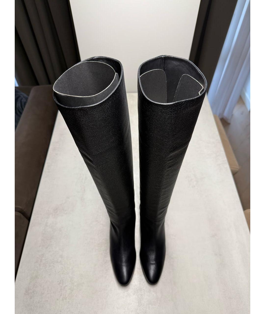 GIUSEPPE ZANOTTI DESIGN Черные кожаные ботфорты, фото 3