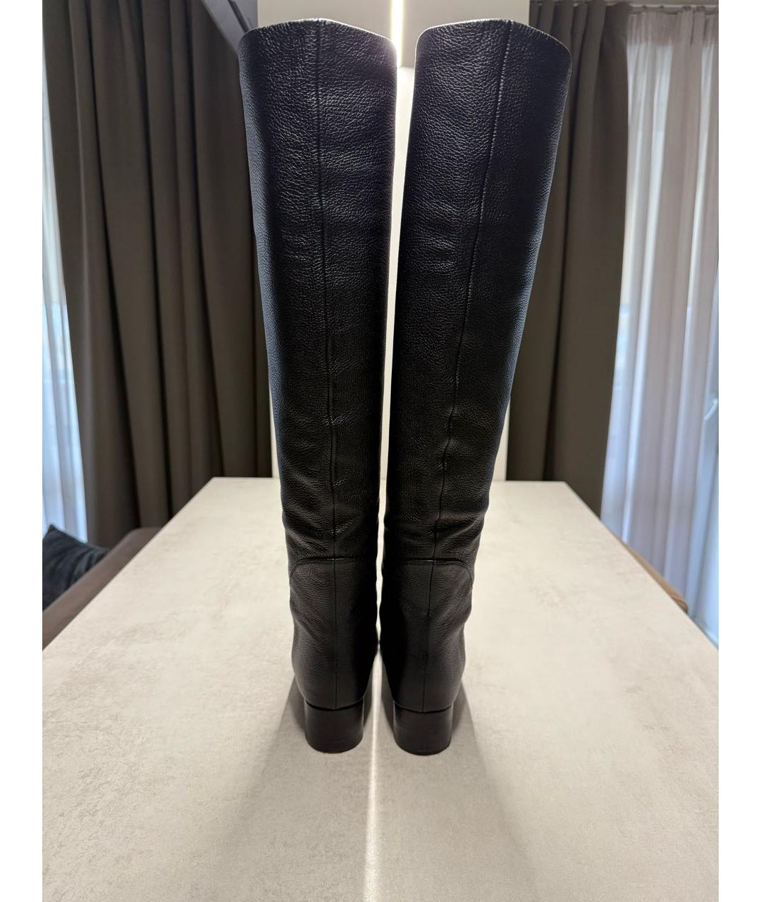 GIUSEPPE ZANOTTI DESIGN Черные кожаные ботфорты, фото 4