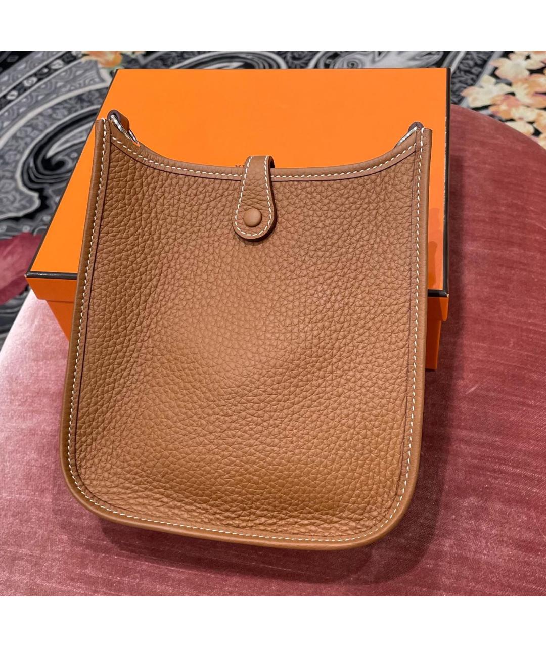 HERMES Коричневая кожаная сумка через плечо, фото 2