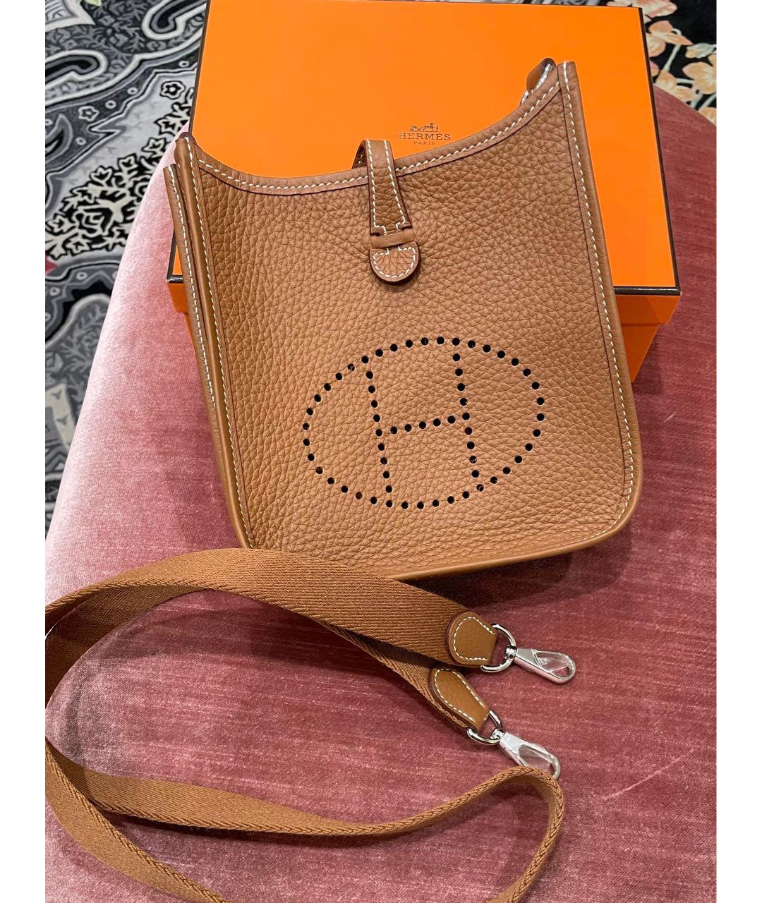 HERMES Коричневая кожаная сумка через плечо, фото 3