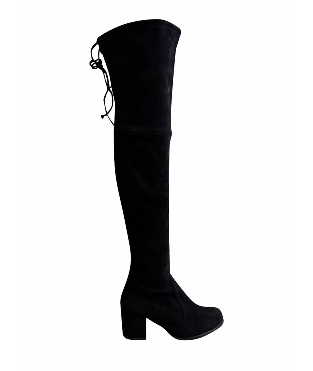 STUART WEITZMAN Черные замшевые ботфорты, фото 1
