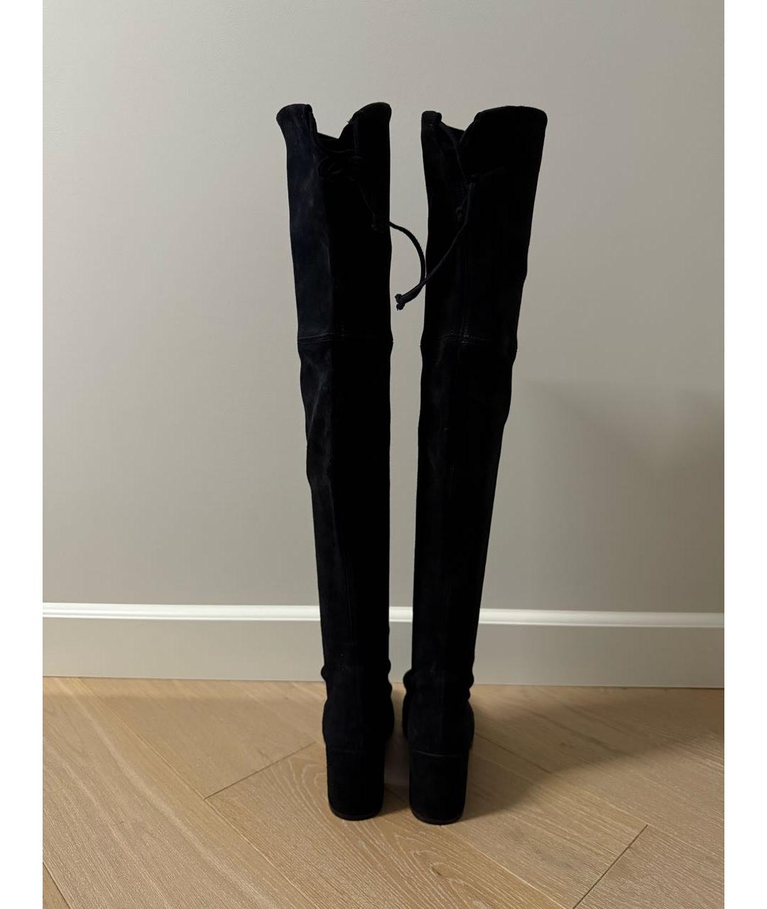 STUART WEITZMAN Черные замшевые ботфорты, фото 4