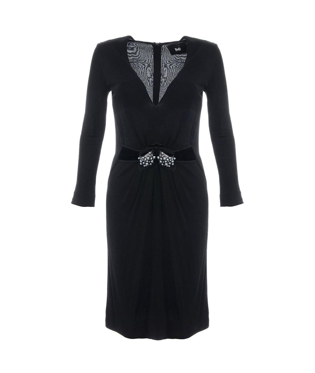 DOLCE&GABBANA Черное вискозное коктейльное платье, фото 1