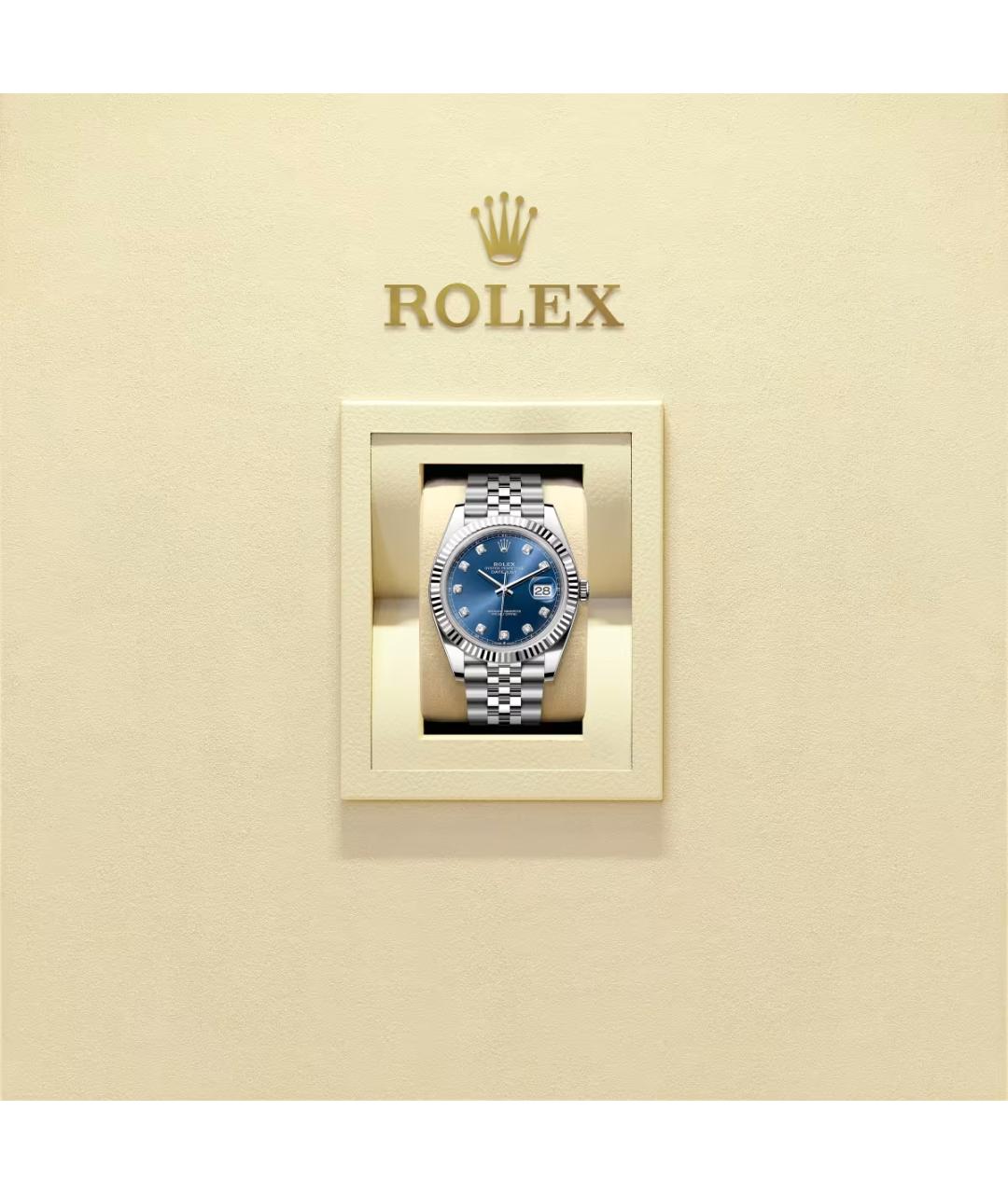ROLEX Синие часы из белого золота, фото 2