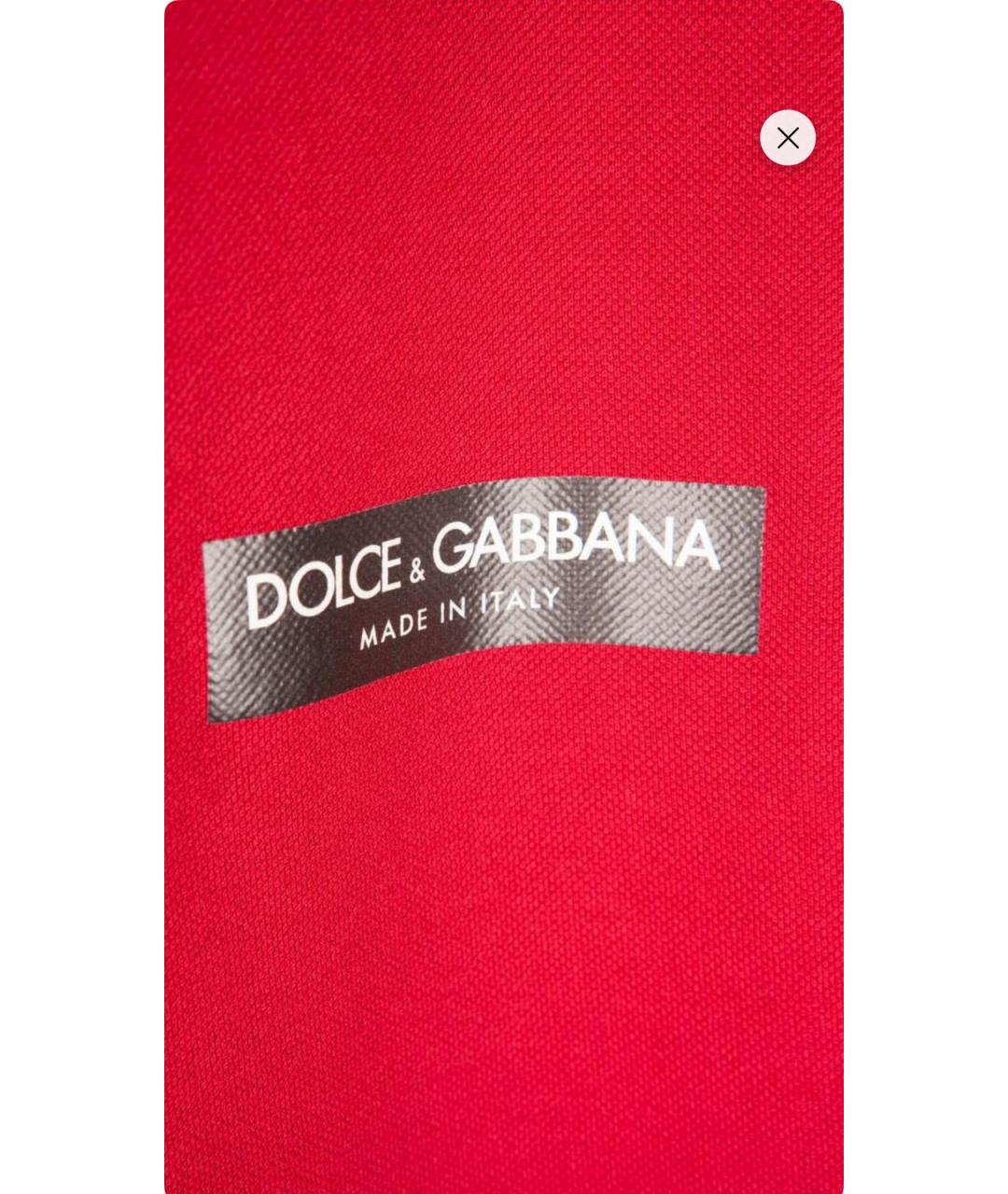 DOLCE&GABBANA Красное хлопковое поло с коротким рукавом, фото 5