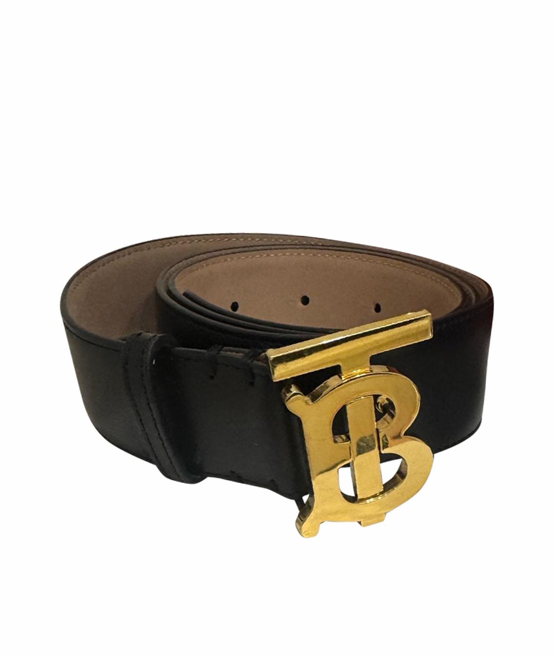 BURBERRY Черный кожаный ремень, фото 1