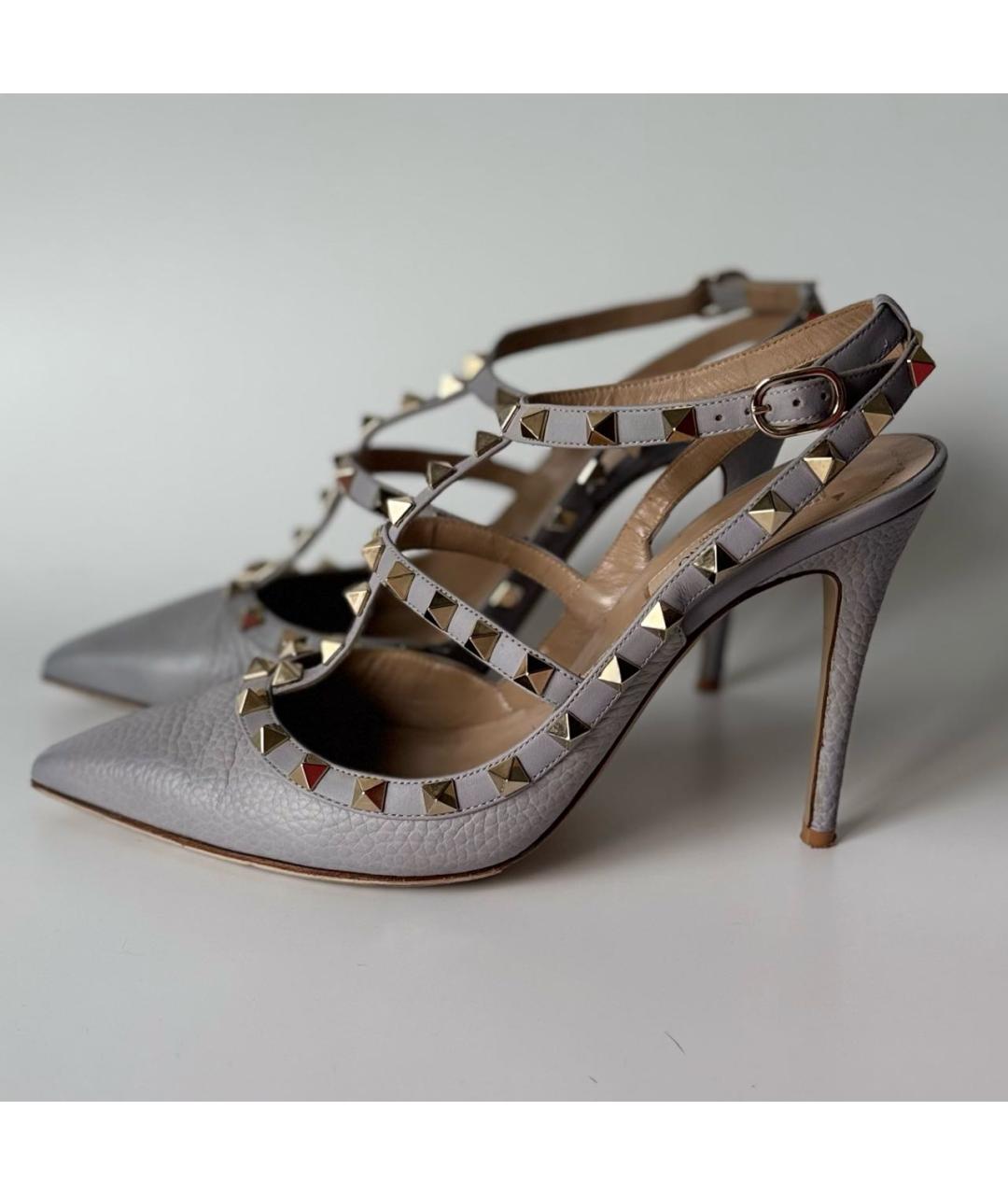 VALENTINO Серые кожаные туфли, фото 9