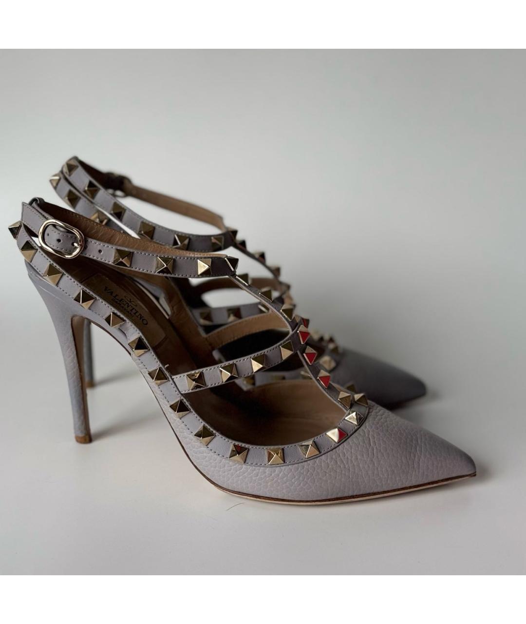 VALENTINO Серые кожаные туфли, фото 6