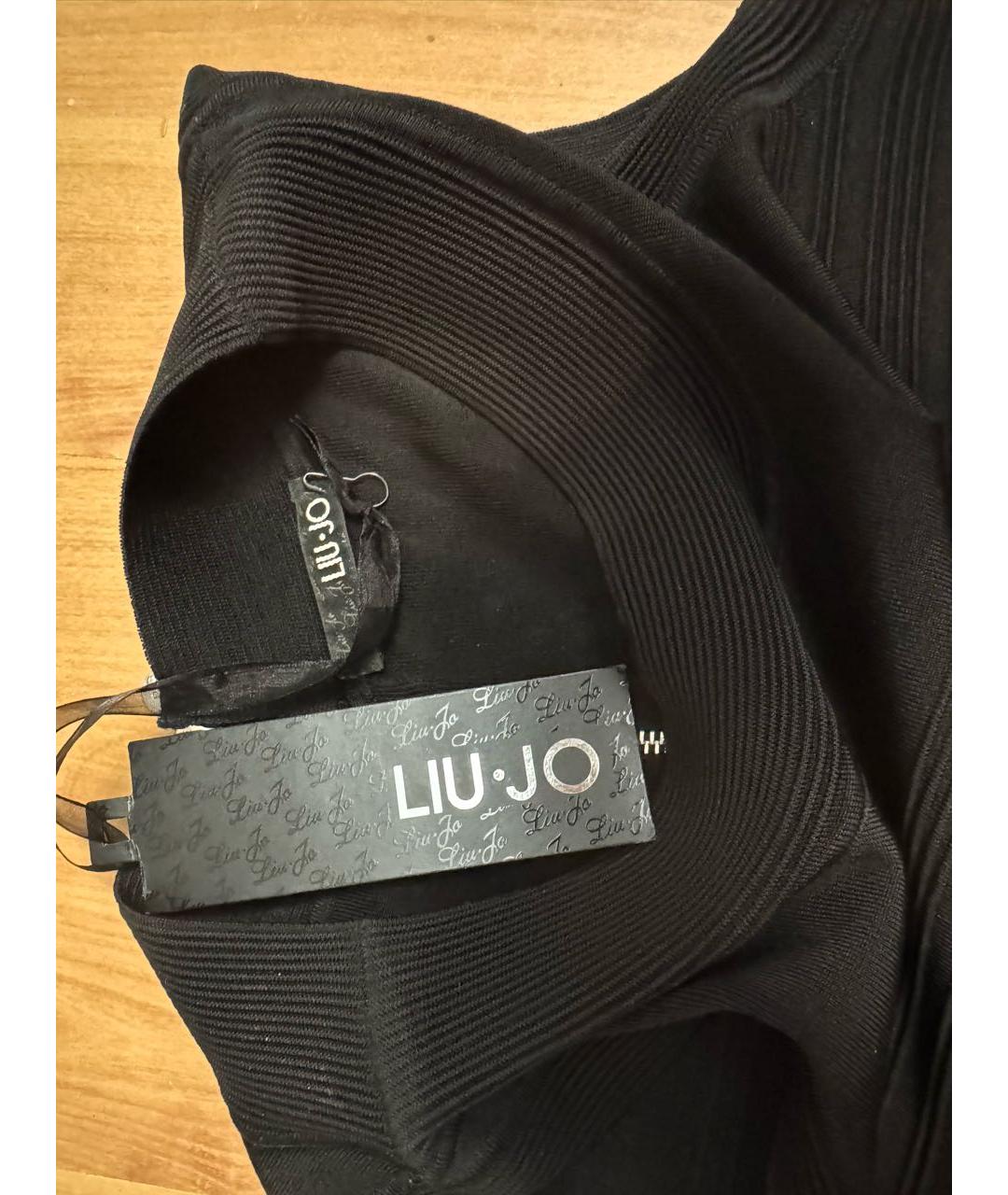 LIU JO Черное вискозное коктейльное платье, фото 3