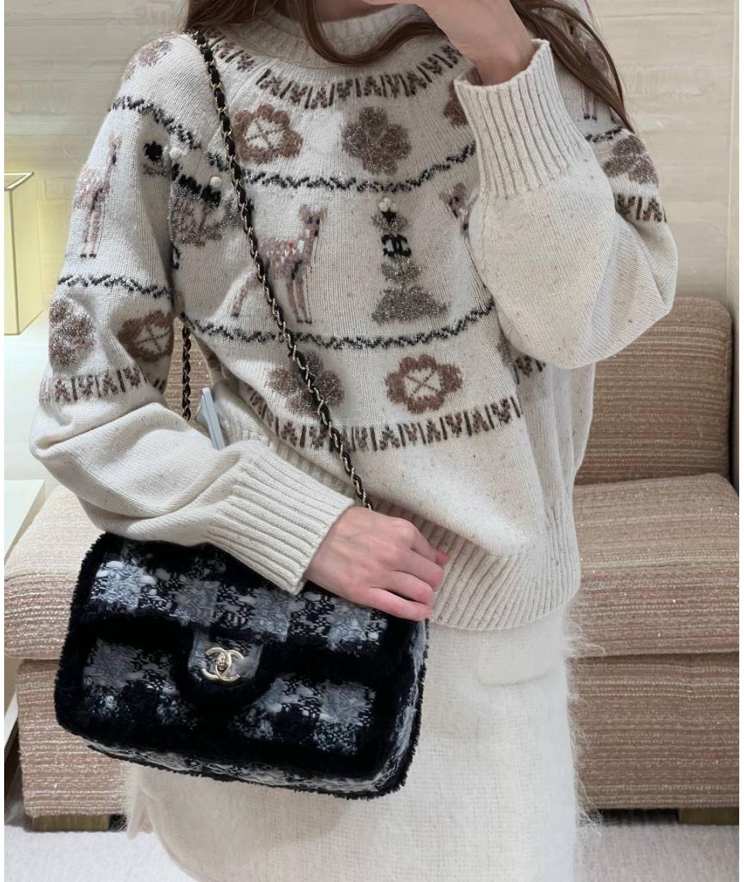 CHANEL Бежевая шерстяная юбка мини, фото 3