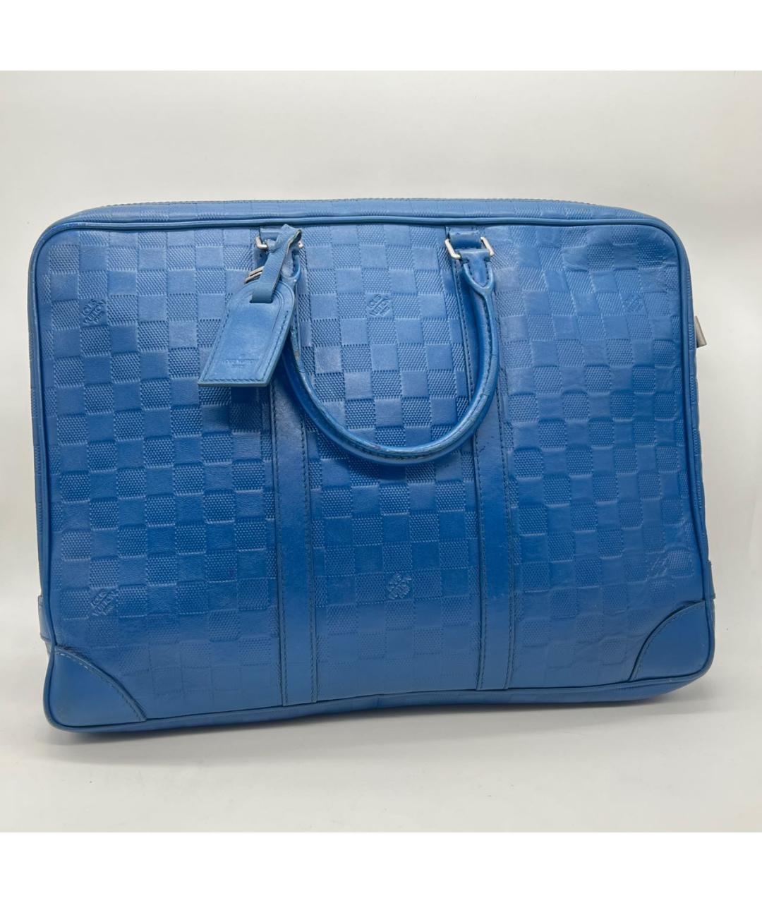 LOUIS VUITTON Синий кожаный портфель, фото 2