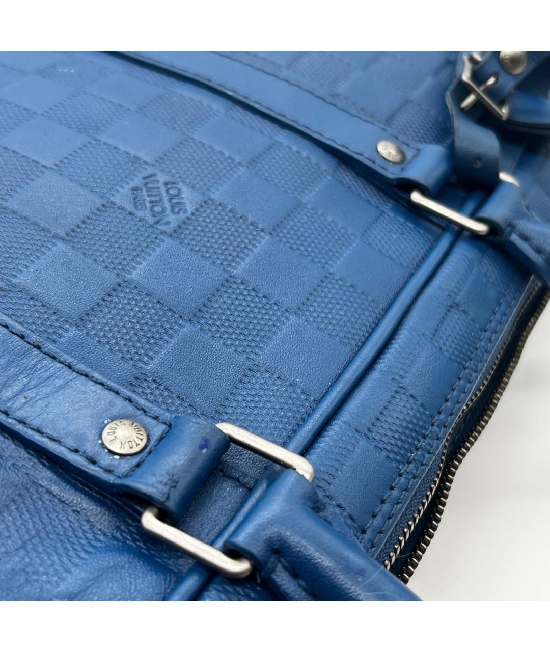 LOUIS VUITTON Синий кожаный портфель, фото 6