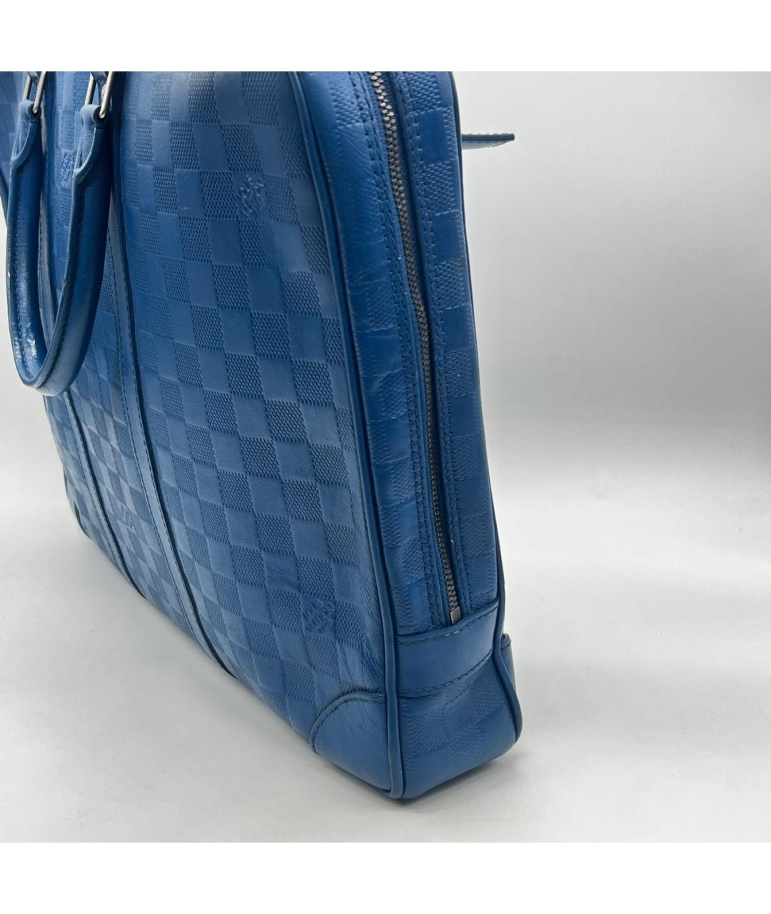 LOUIS VUITTON Синий кожаный портфель, фото 5