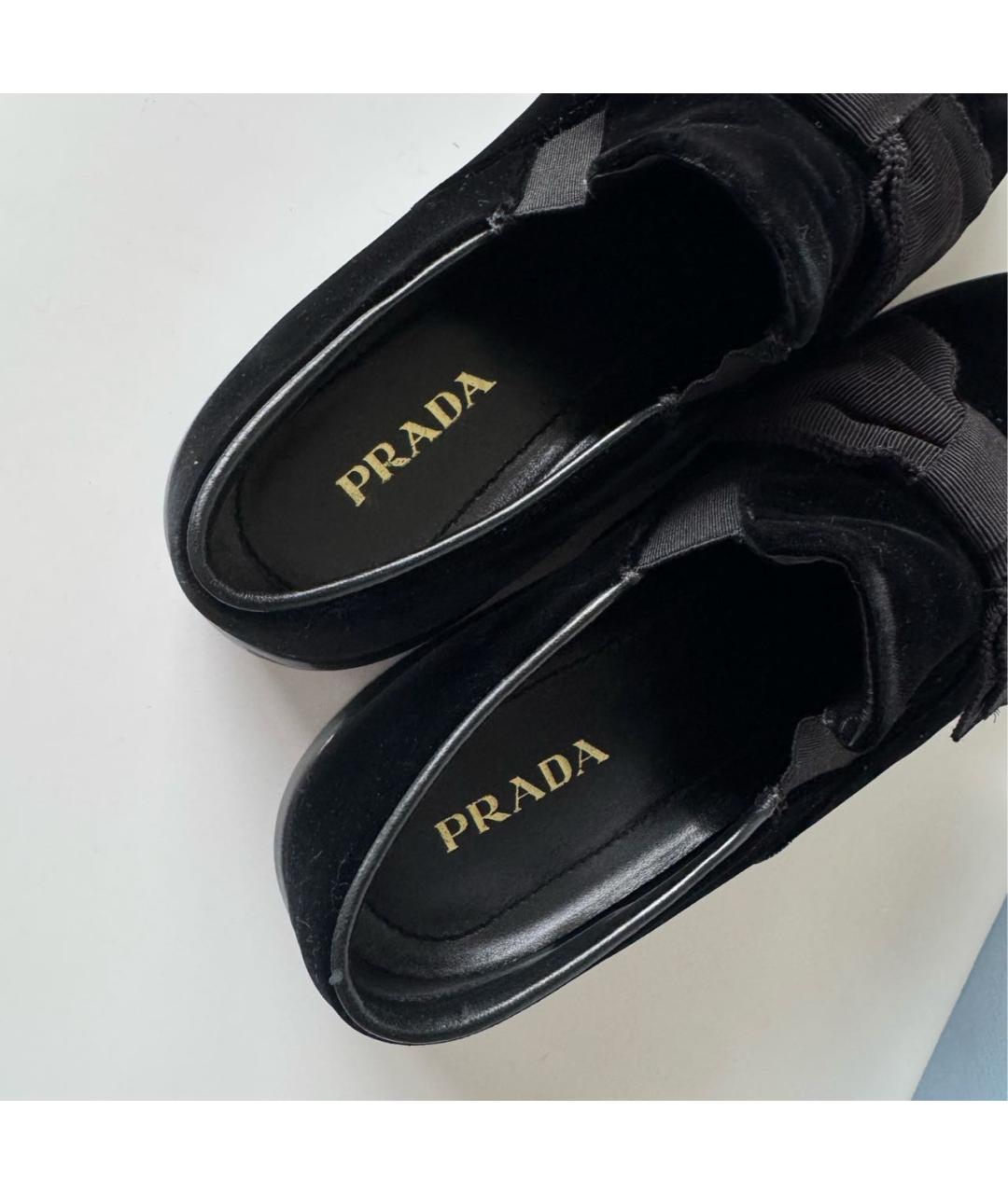 PRADA Черные бархатные лоферы, фото 8