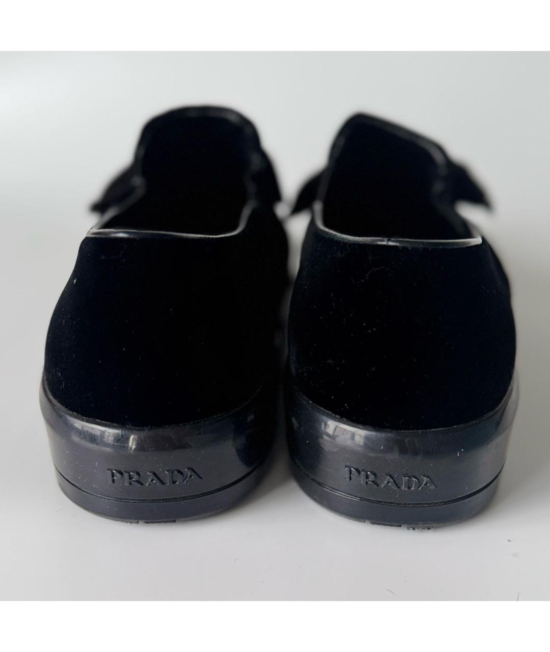 PRADA Черные бархатные лоферы, фото 4
