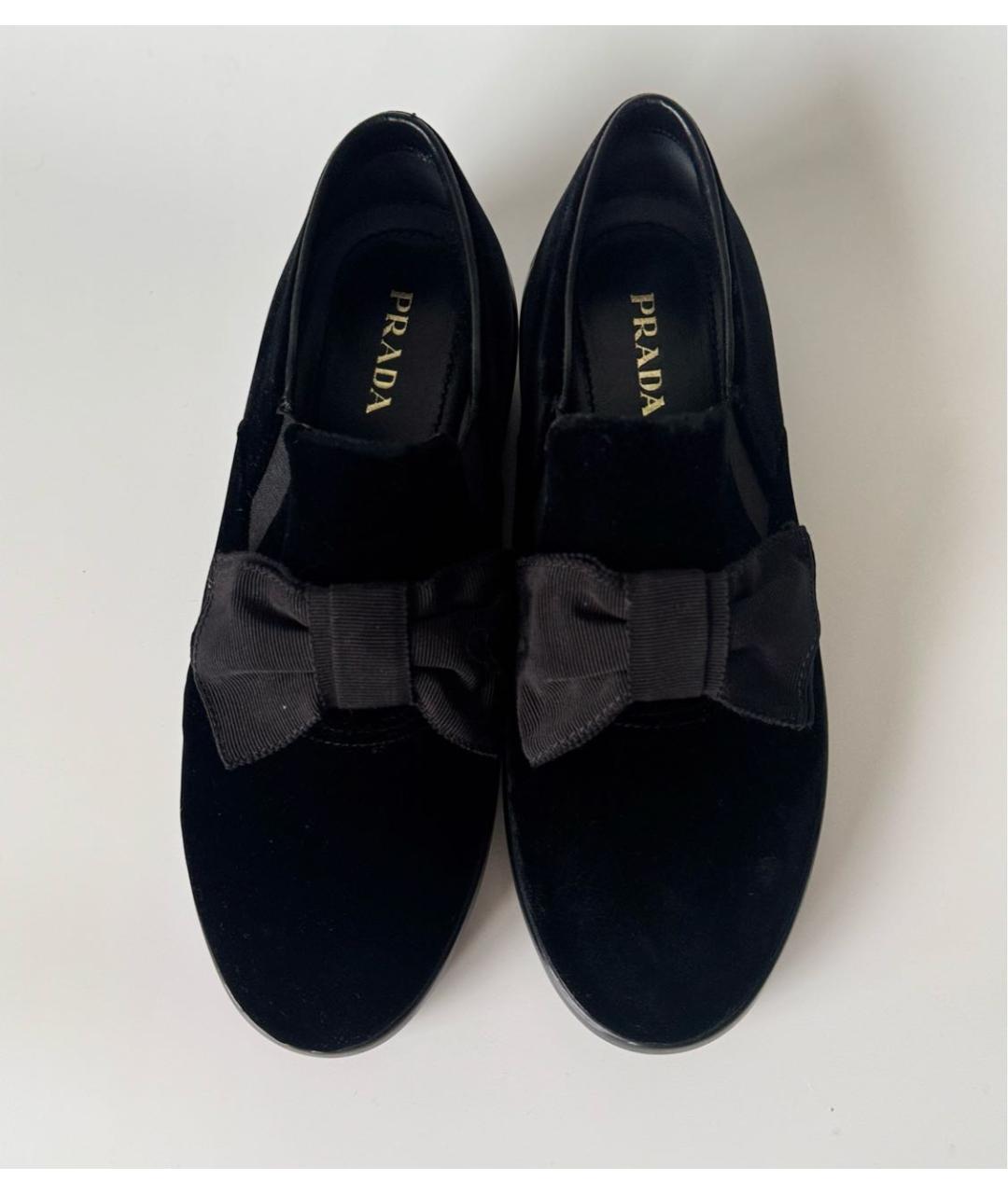 PRADA Черные бархатные лоферы, фото 3