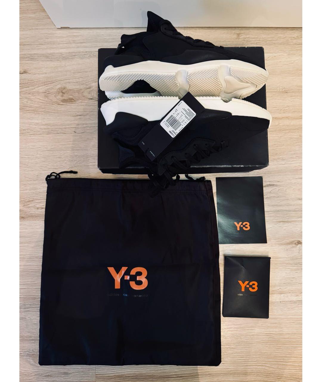 Y-3 Черные синтетические высокие кроссовки / кеды, фото 7