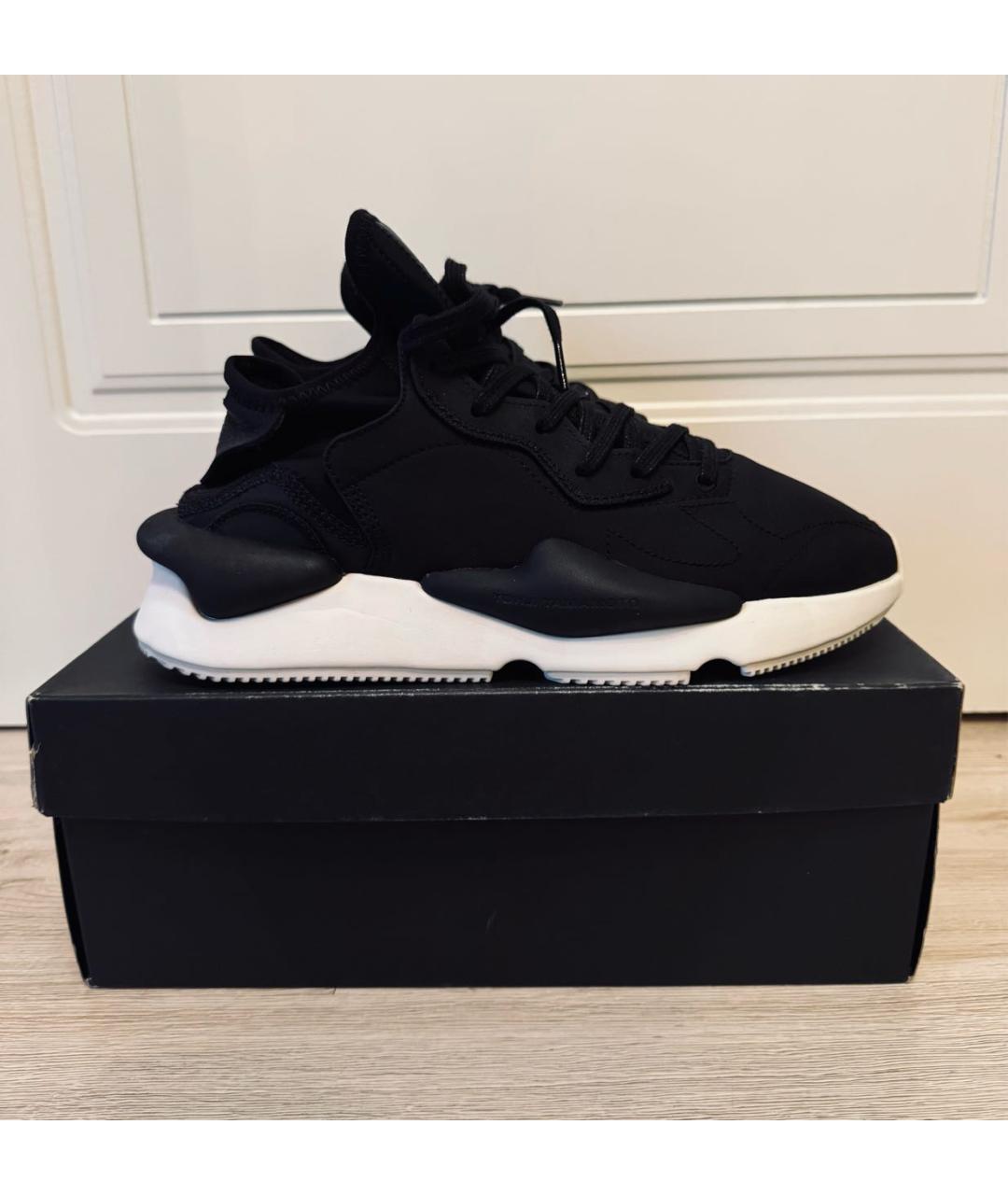 Y-3 Черные синтетические высокие кроссовки / кеды, фото 8