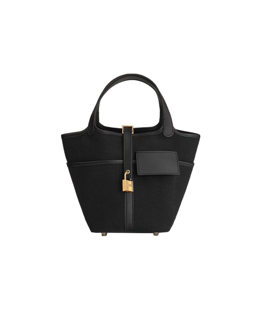 HERMES Черная кожаная сумка через плечо, фото 1