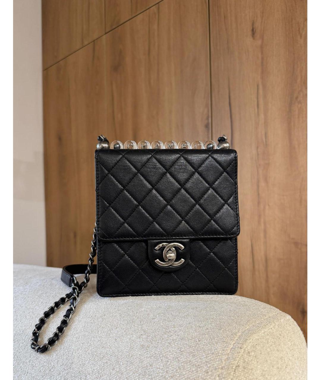 CHANEL Черная кожаная сумка через плечо, фото 3