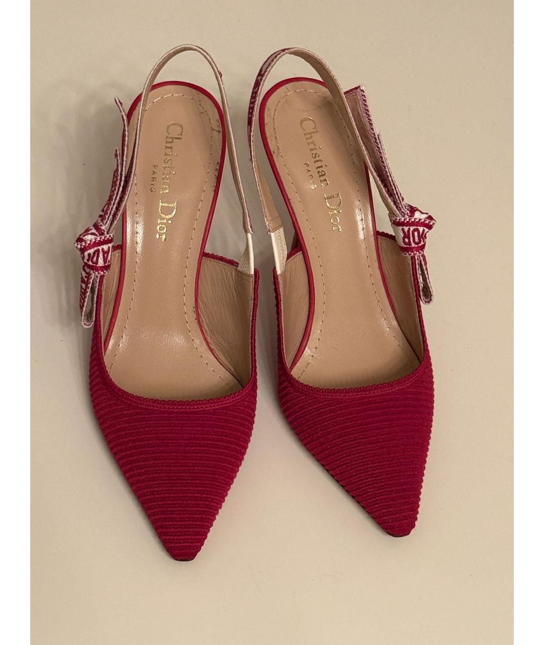 CHRISTIAN DIOR Красные текстильные туфли, фото 2