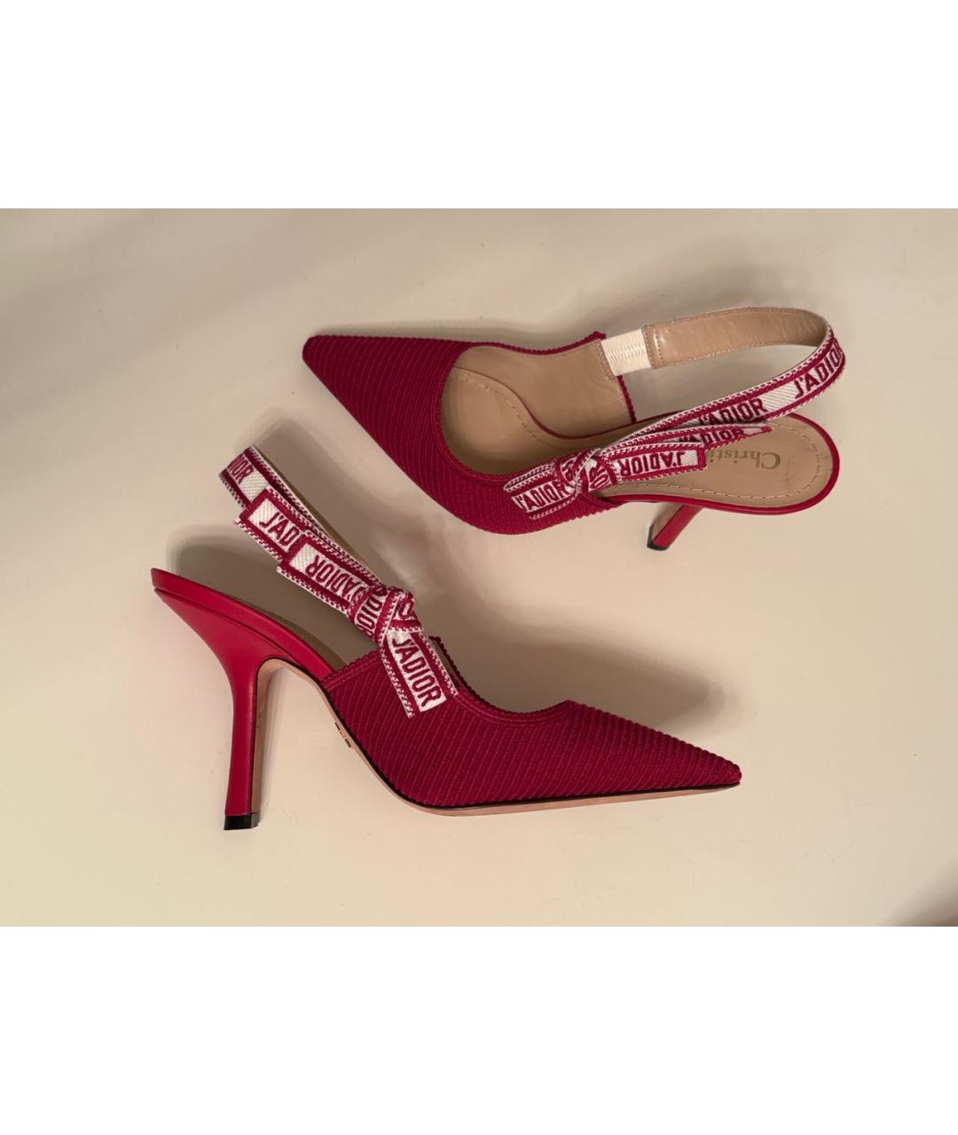 CHRISTIAN DIOR Красные текстильные туфли, фото 5