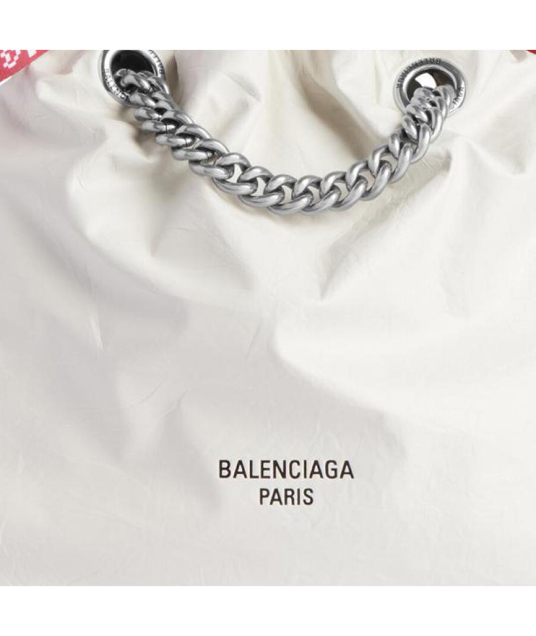 BALENCIAGA Белая кожаная сумка через плечо, фото 6