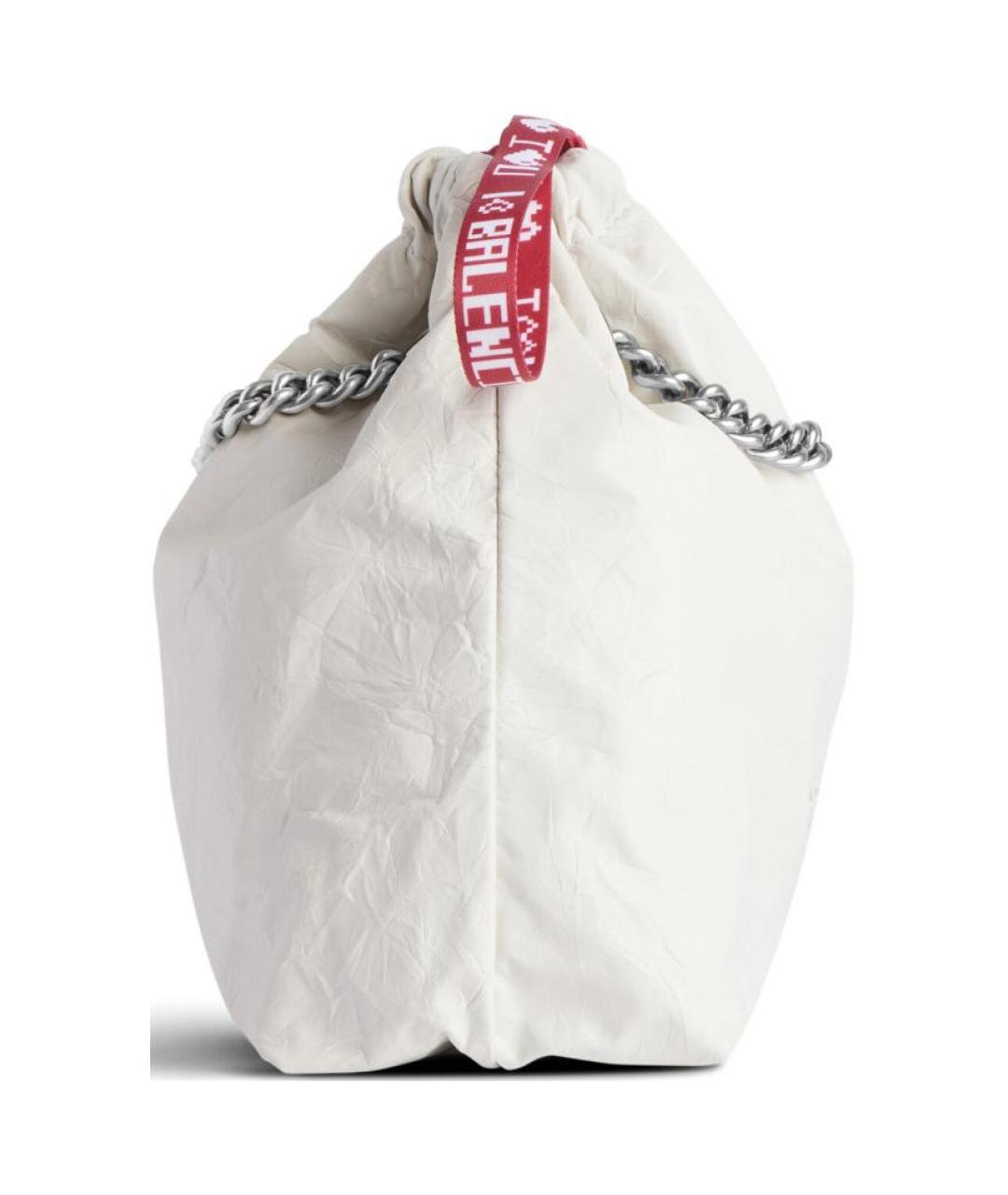 BALENCIAGA Белая кожаная сумка через плечо, фото 4
