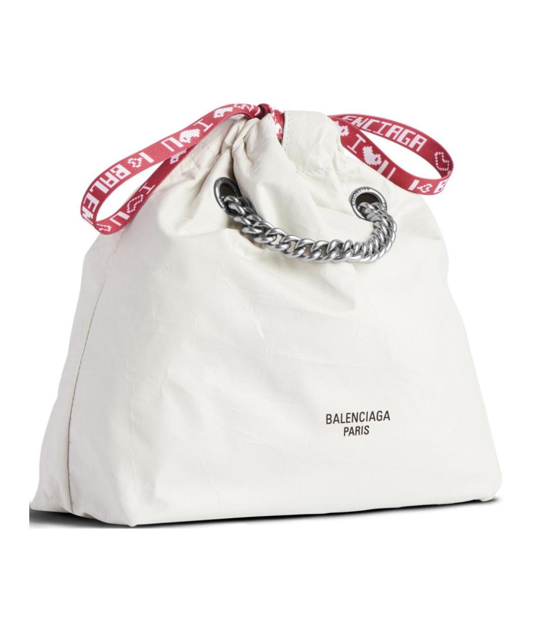 BALENCIAGA Белая кожаная сумка через плечо, фото 3