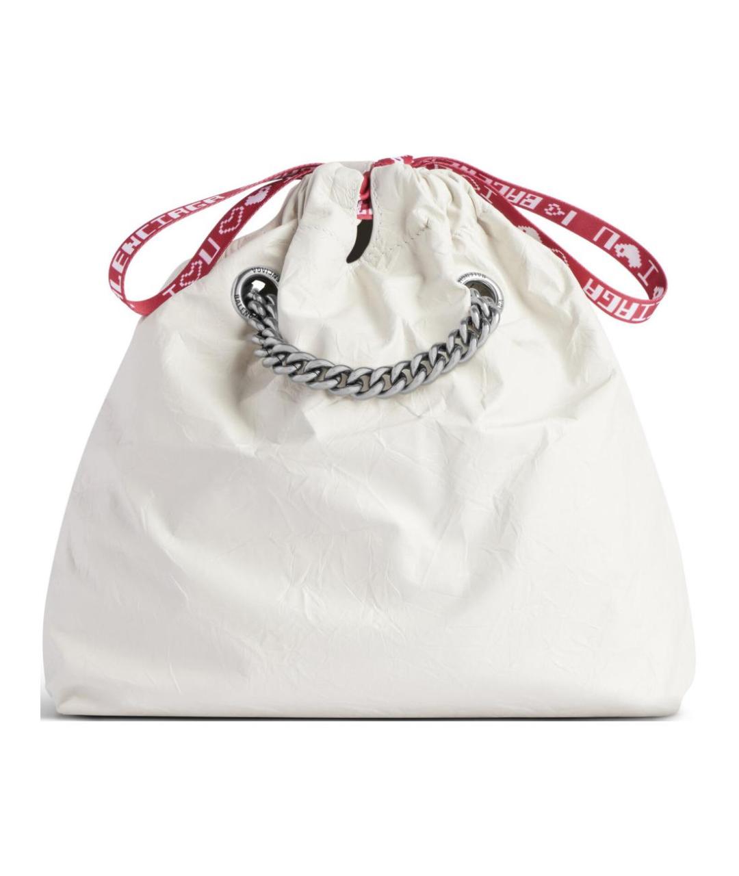 BALENCIAGA Белая кожаная сумка через плечо, фото 5