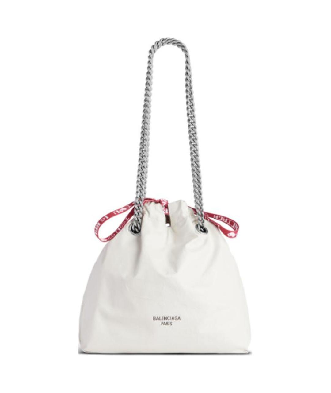 BALENCIAGA Белая кожаная сумка через плечо, фото 2