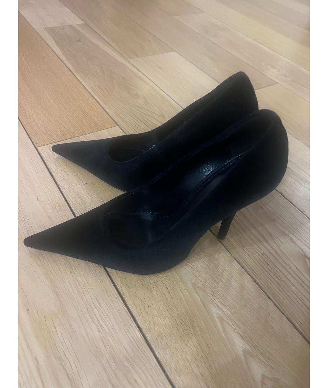 BALENCIAGA Черные бархатные туфли, фото 3
