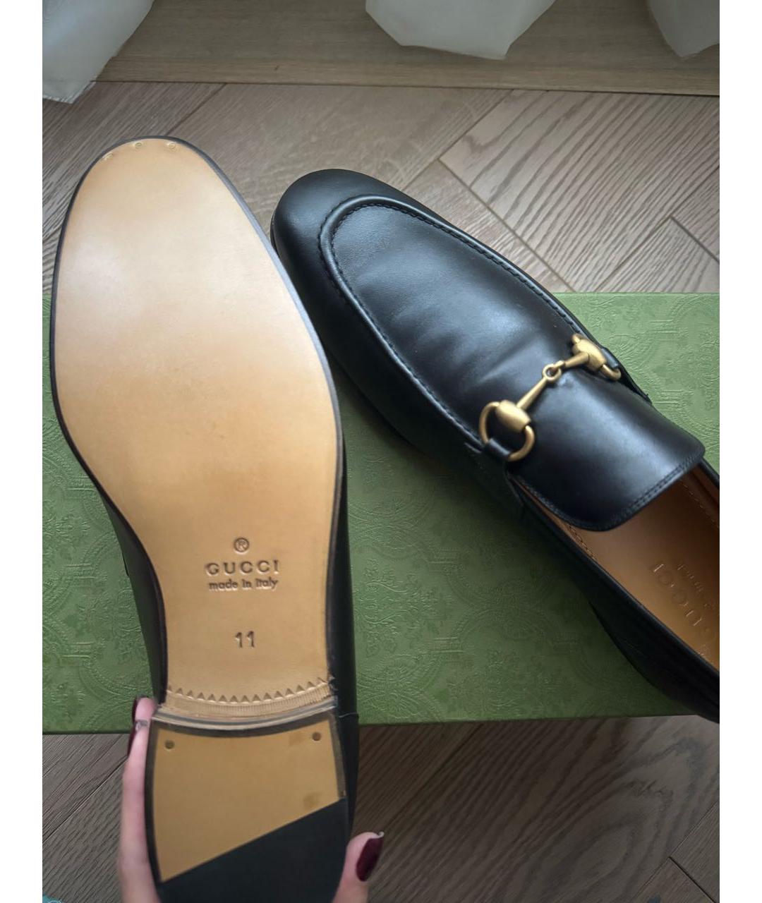 GUCCI Черные кожаные лоферы, фото 4