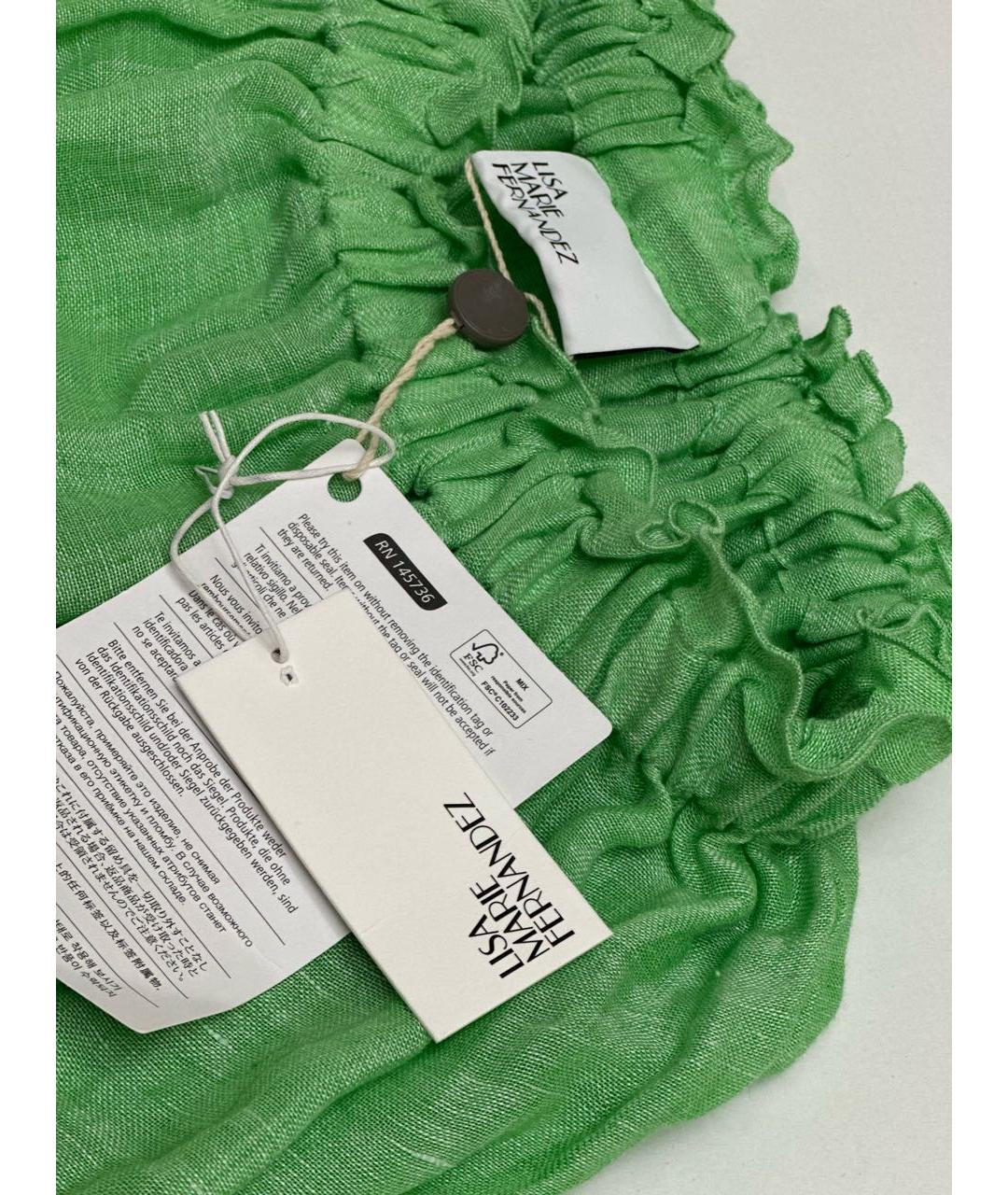 LISA MARIE FERNANDEZ Салатовая льняная юбка макси, фото 3