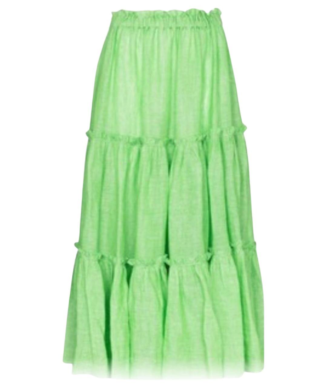 LISA MARIE FERNANDEZ Салатовая льняная юбка макси, фото 1