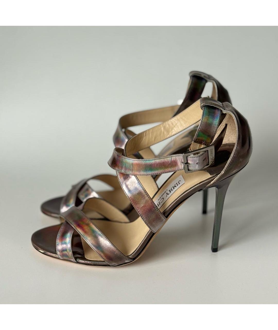 JIMMY CHOO Мульти кожаные босоножки, фото 9