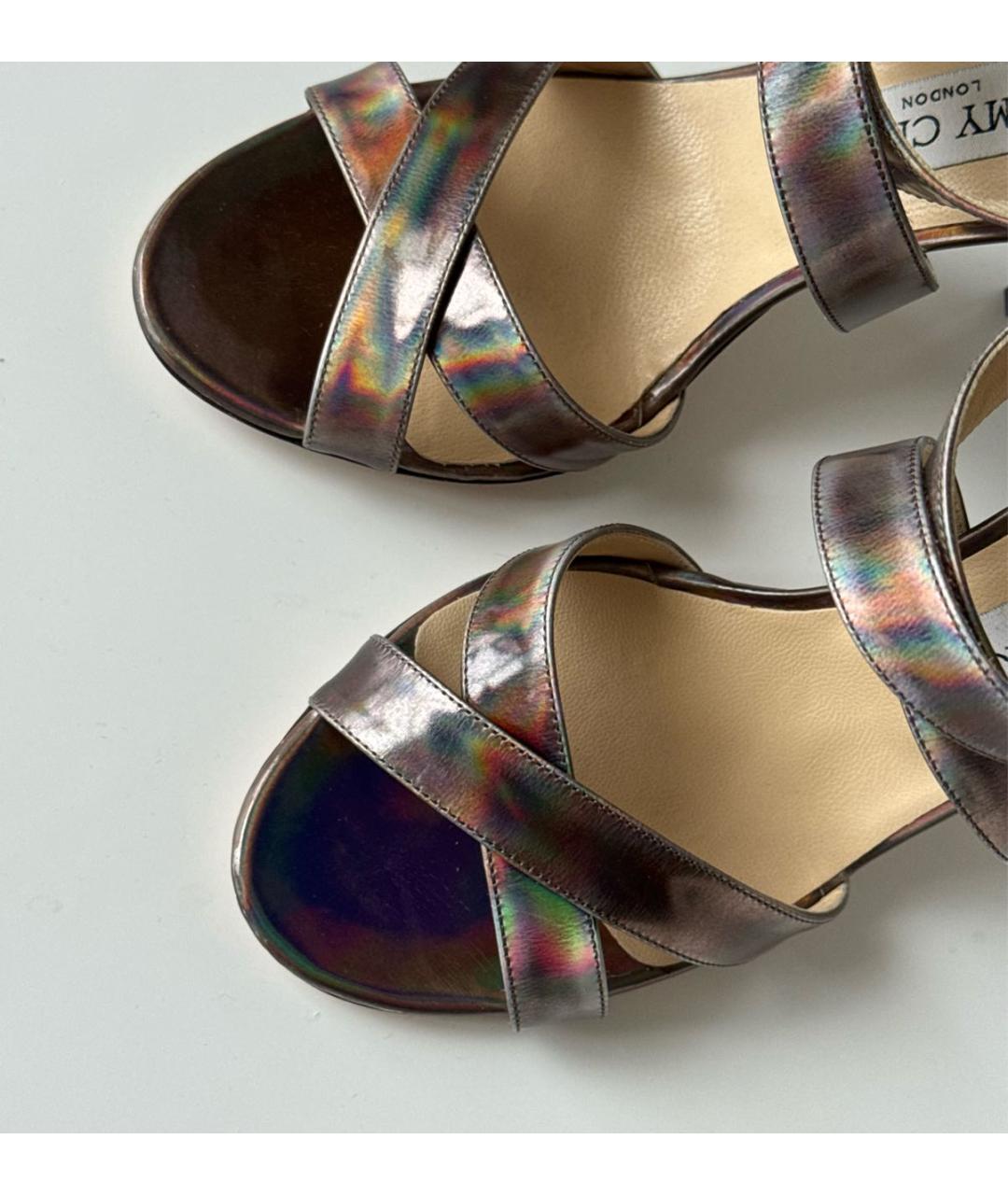 JIMMY CHOO Мульти кожаные босоножки, фото 5