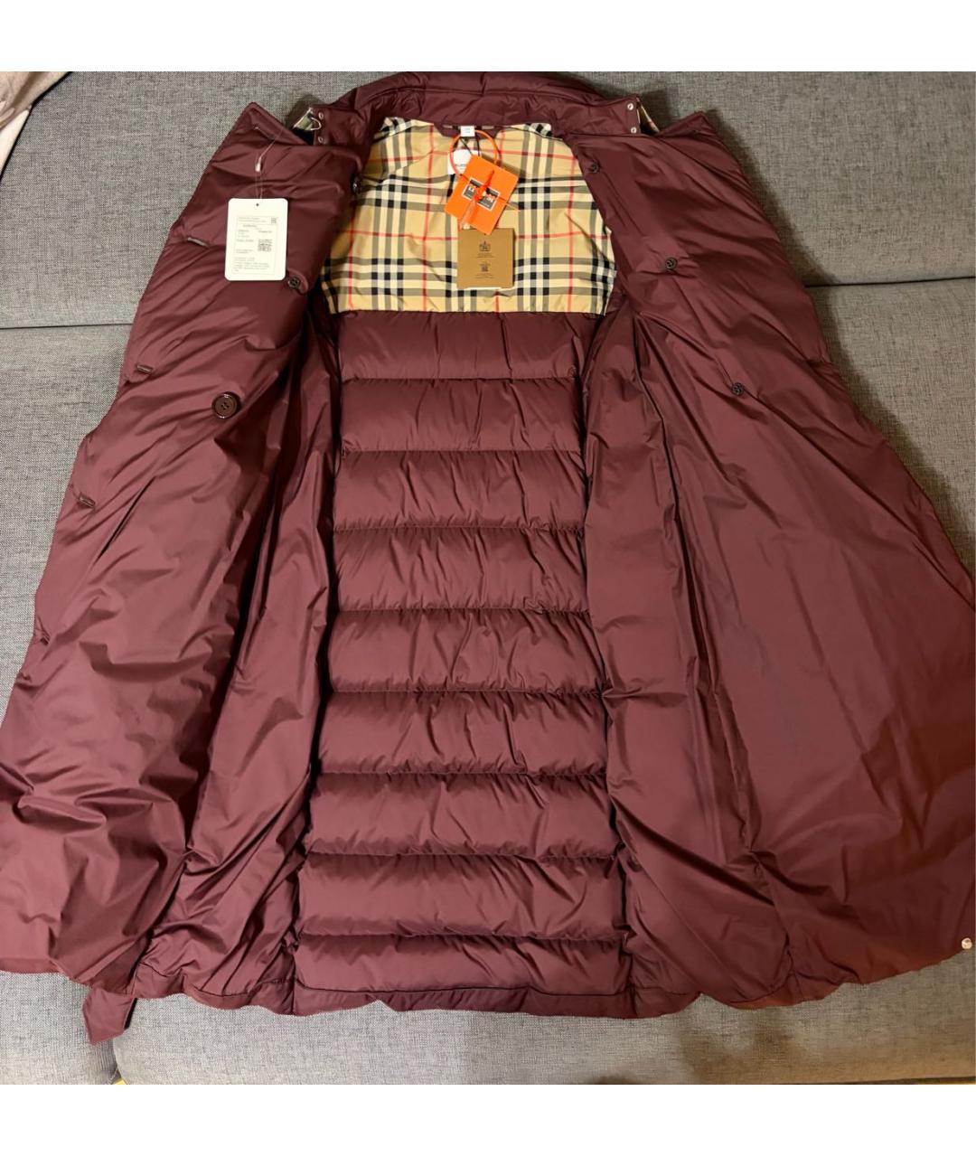 BURBERRY Бордовый пуховик, фото 3