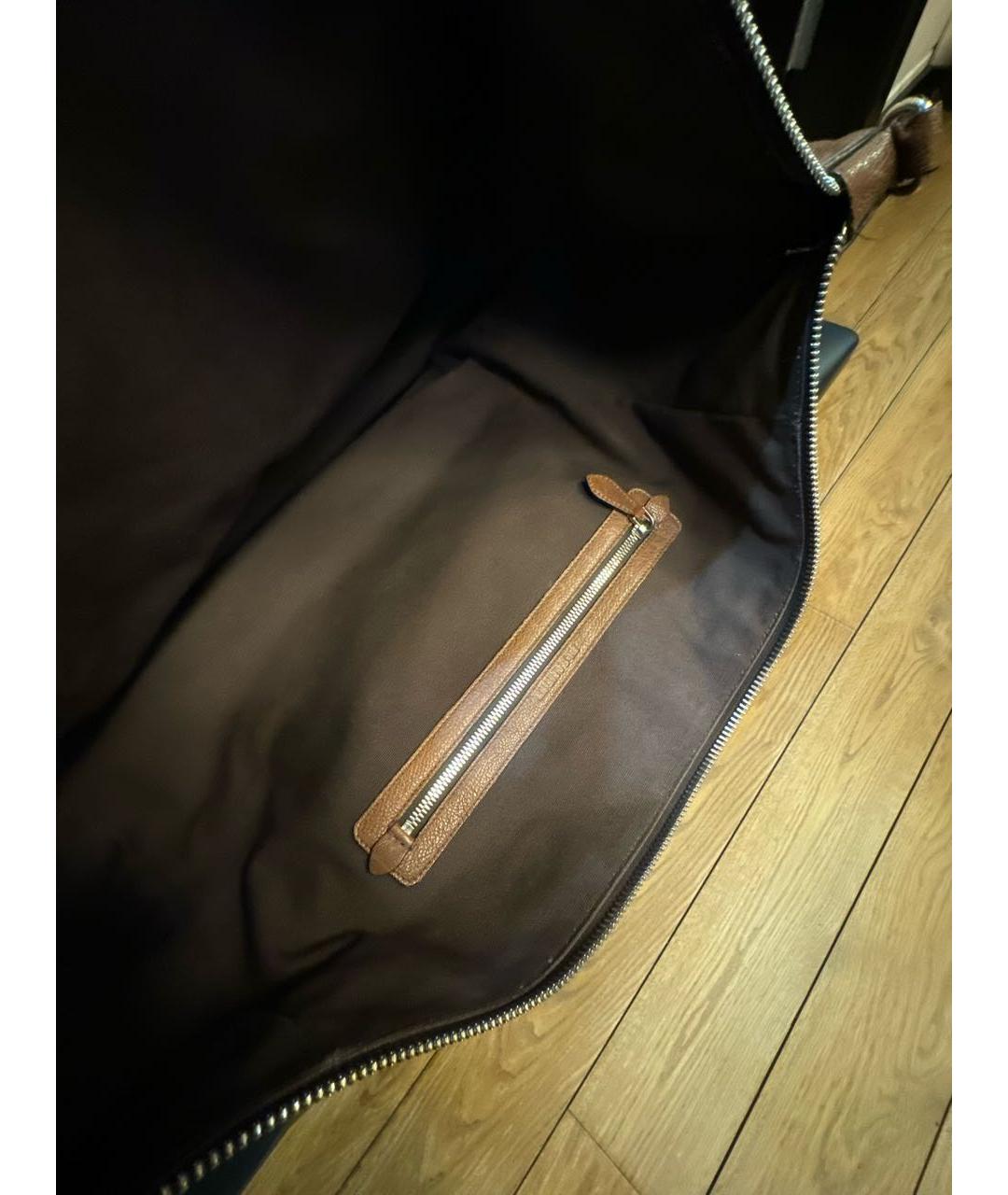 JIL SANDER Коричневая кожаная дорожная/спортивная сумка, фото 4